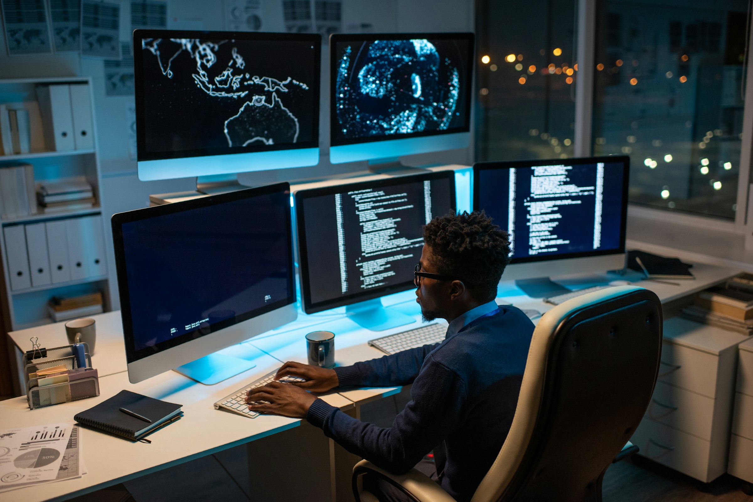 Security operations center monitoring AI systems